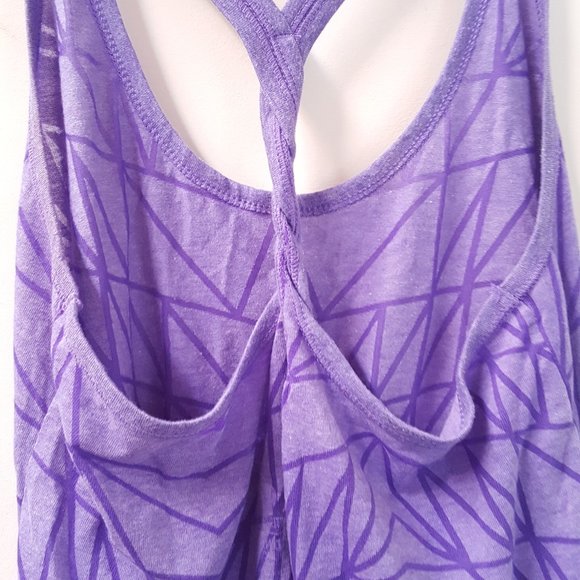 2/$20 Racerback Purple Sheer Top Burnout Pattern - Picture 7 of 13